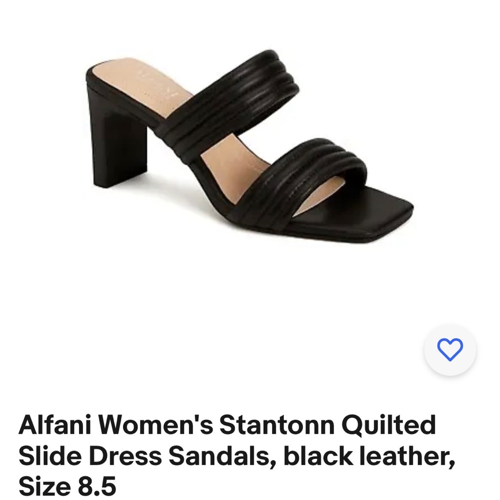 Alfani Quilted Slide Dress sandals -Size 8.5 - Black